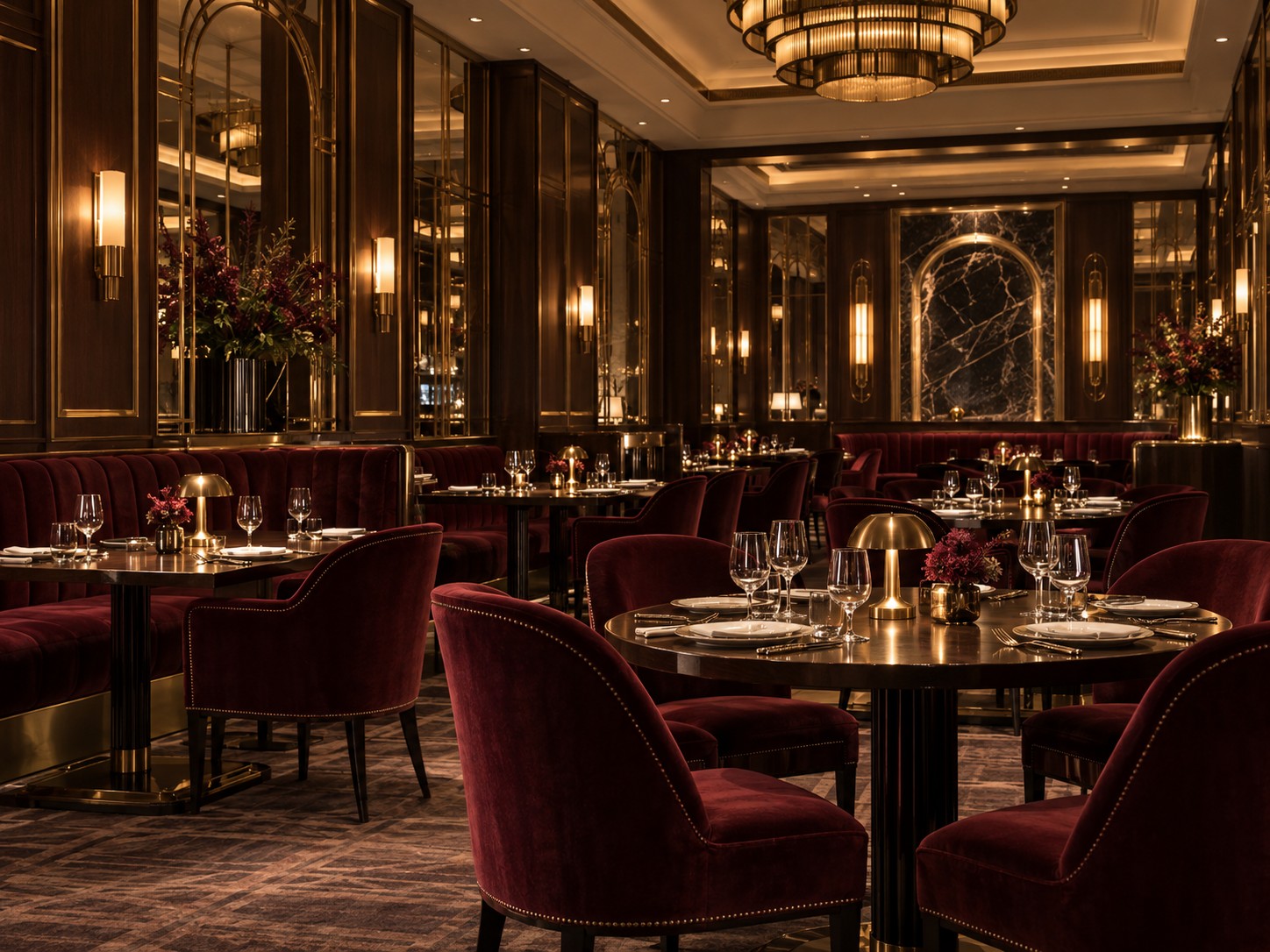 Wnętrze restauracji Brughoven z elementami art déco